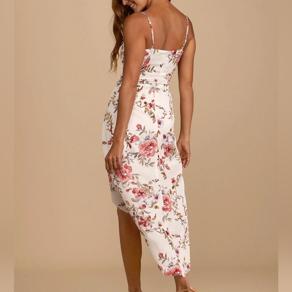 Lulus My Favorite Day Ivory Floral Print Tulip Dress - Picture 2 of 5